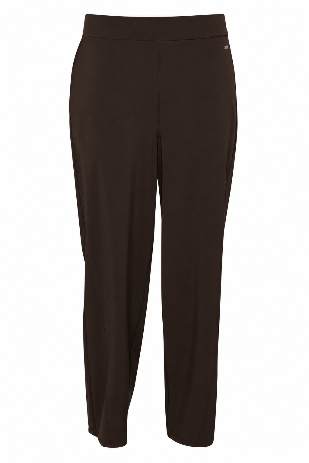 bruine travel broek barrel leg