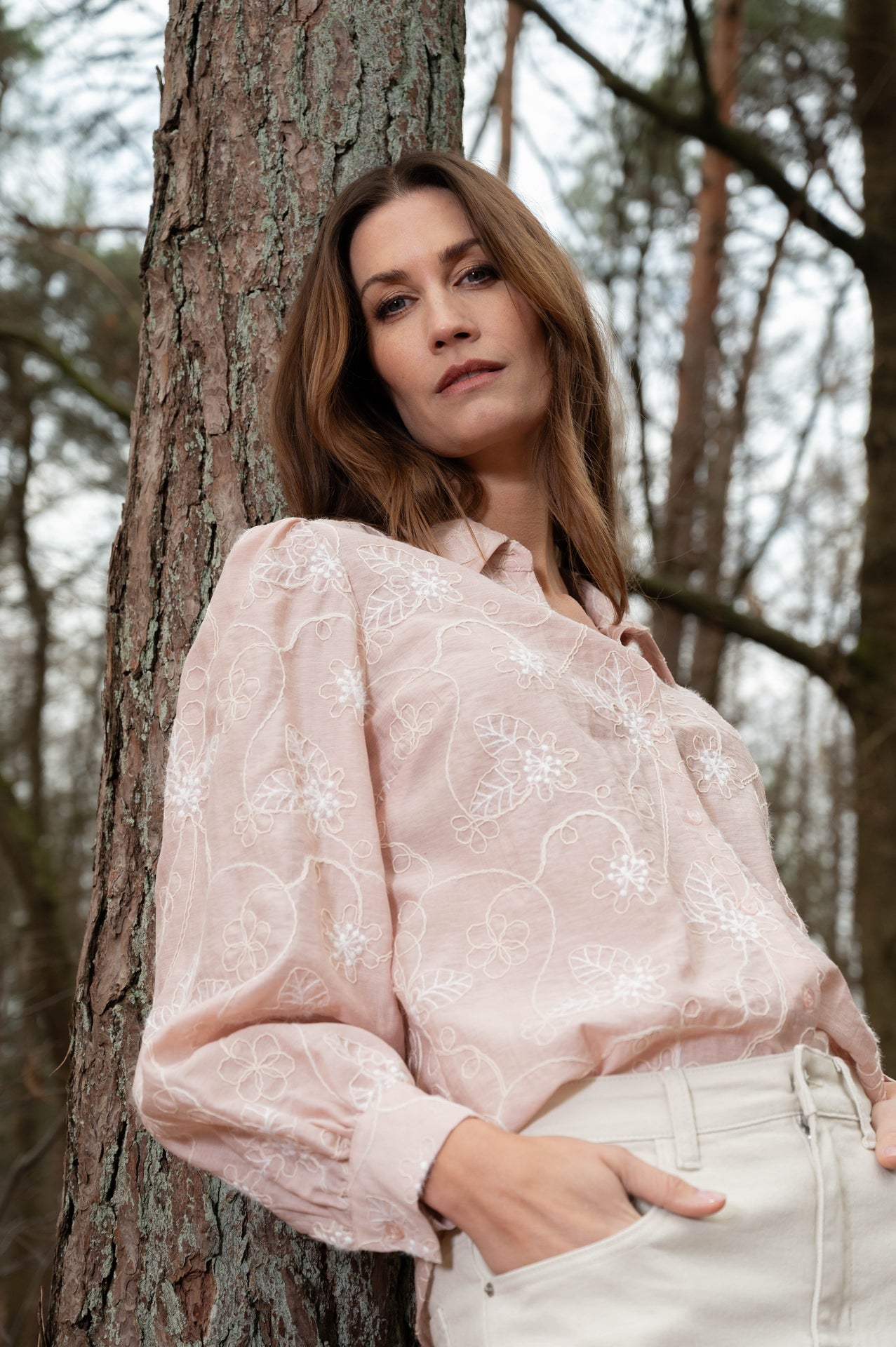 Roze blouse bloemenprint Vunny