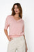 gebreid shirt valan roze met korte mouwen
