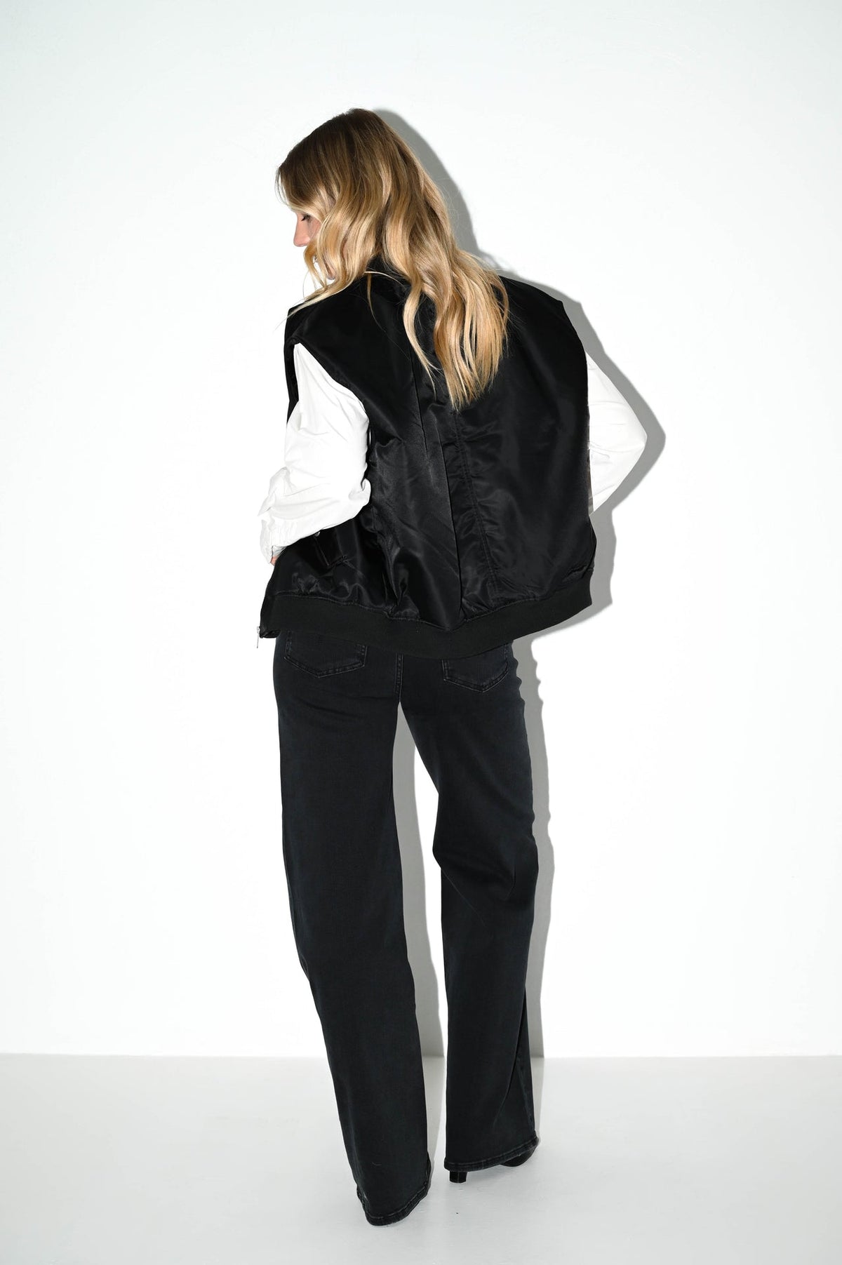 Zwarte wide leg jeans Francis