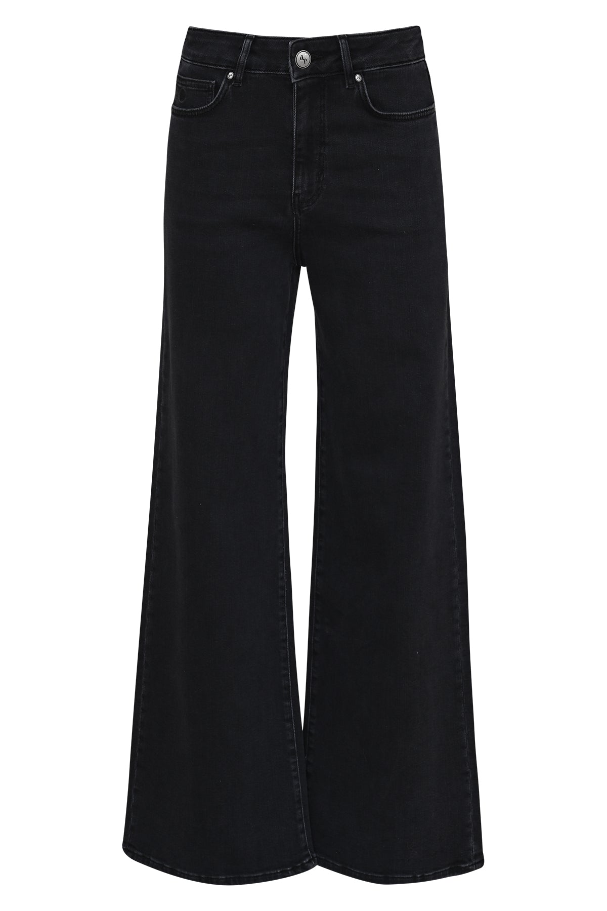 zwarte wide leg jeans francis almost black van dnm pure