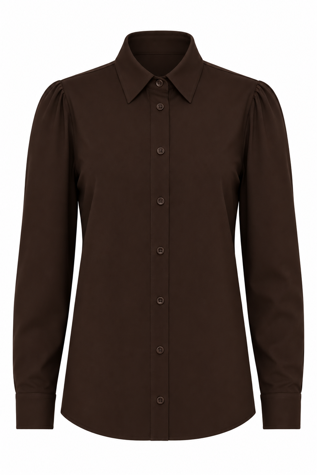 payette bruine travelblouse met klassieke kraag en knoopsluiting