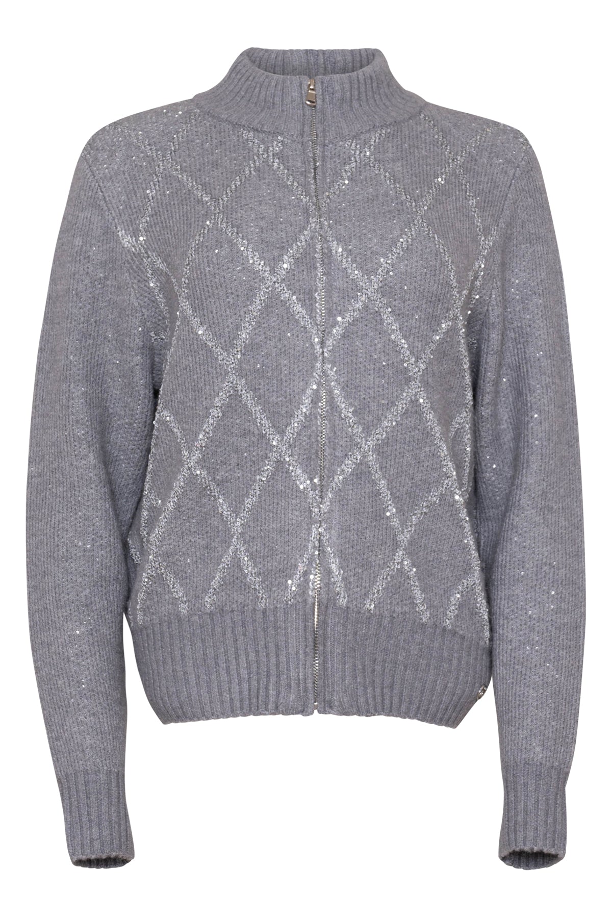 perel vest grijs met ruitmotief van maicazz