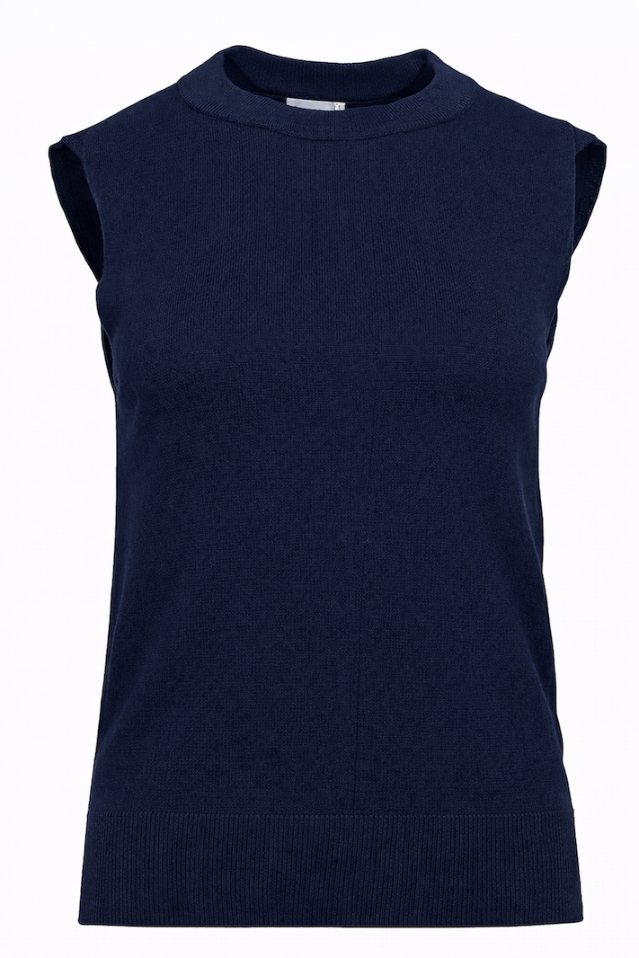 Sotrene fijngebreide top navyblauw