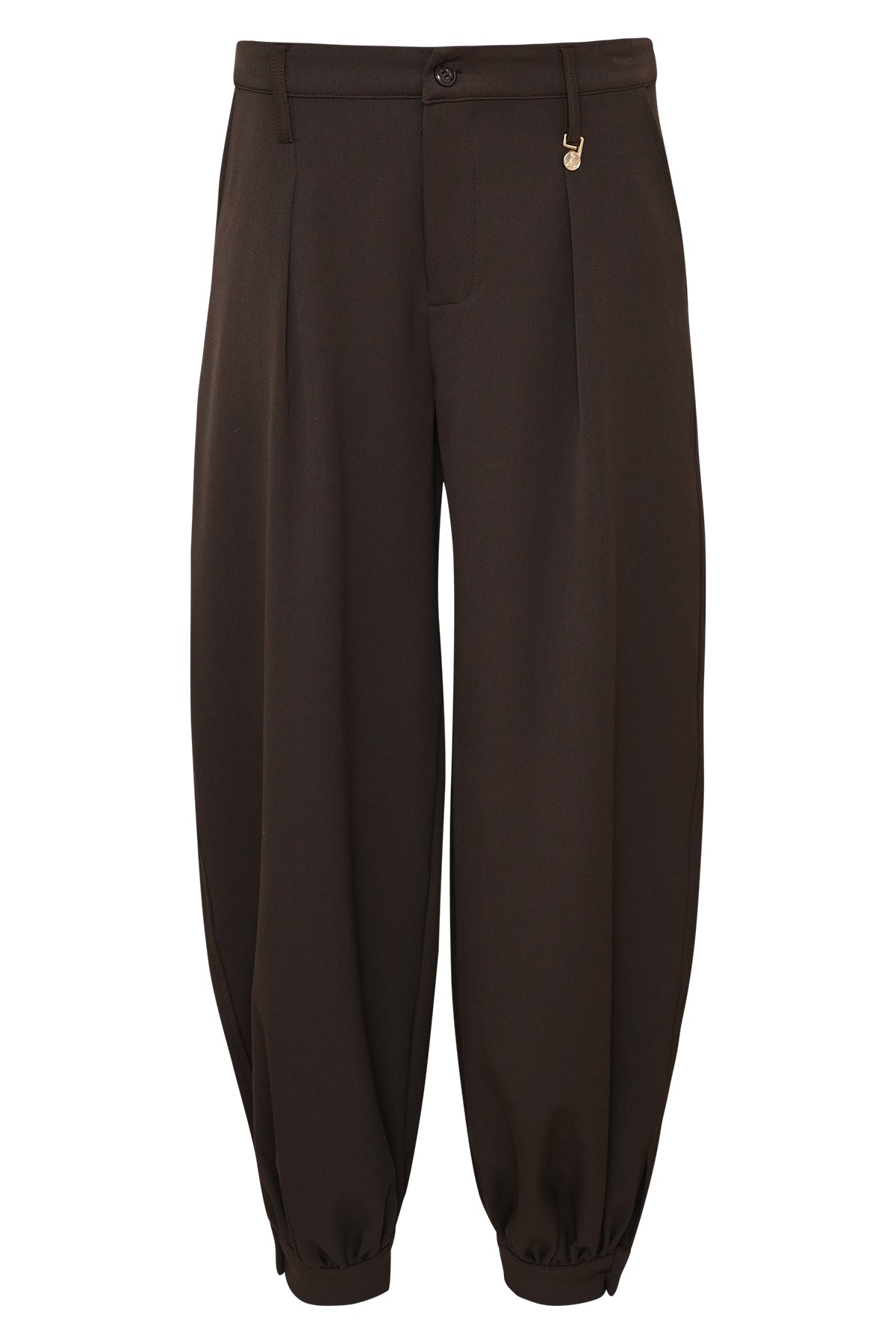barrel broek bruin vida van zizo met verstelbare knopen onderin