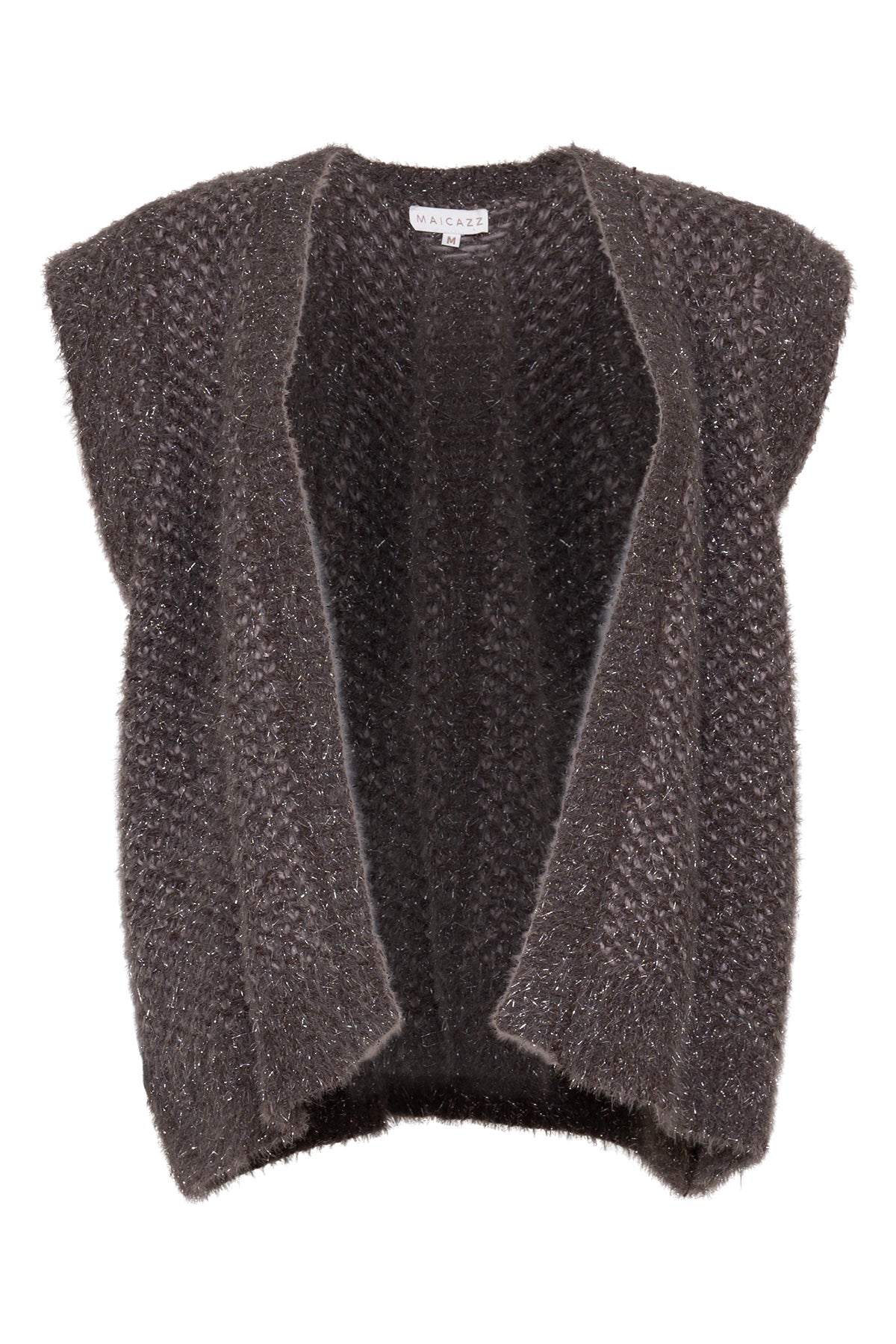 zerona gilet van maicazz in taupe met een subtiele glitter