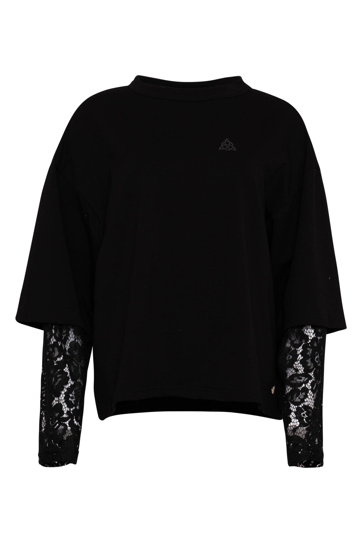 ziva zwart kanten shirt met maicazz logo