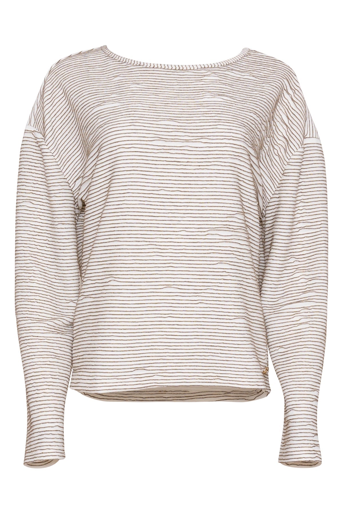 zowy gestreept damesshirt van maicazz met losse fit en ronde hals